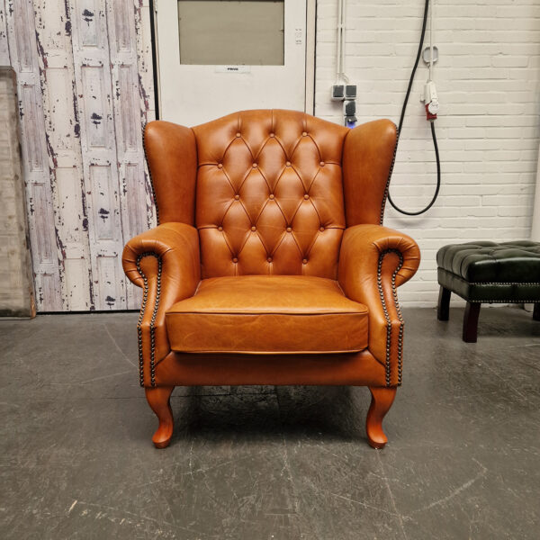 Chesterfield Lord Fauteuil – Golden Oak, Leer