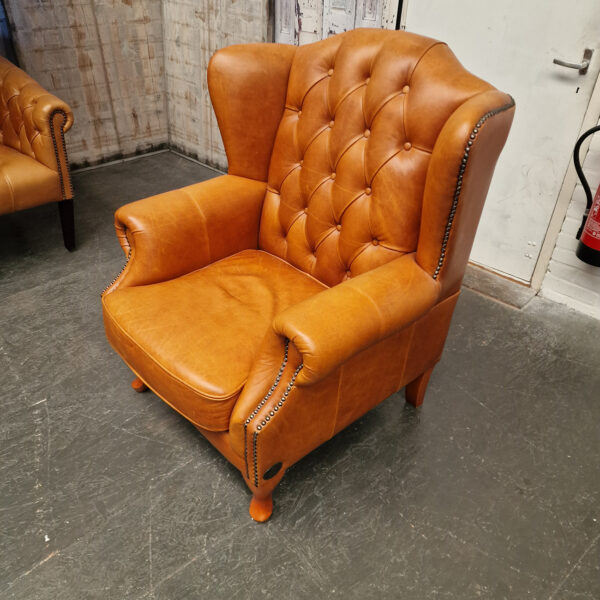 Chesterfield Lord Fauteuil – Golden Oak, Leer