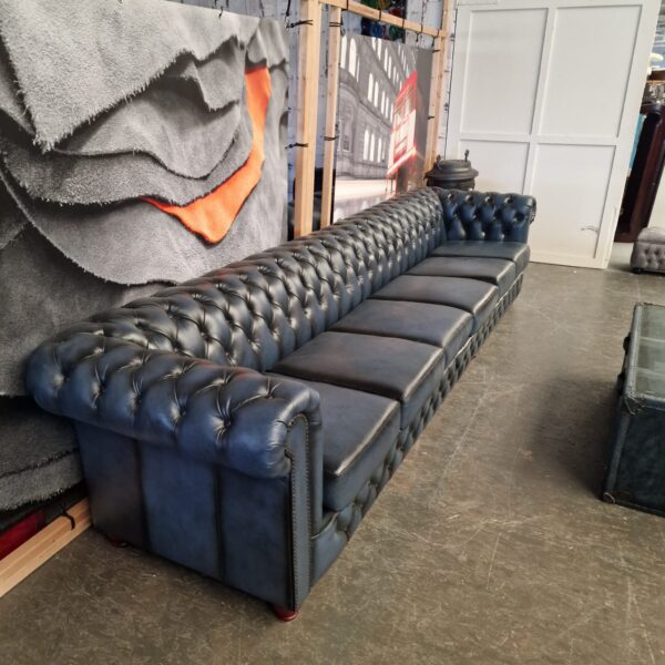Chesterfield Brighton Antiek Blauw 6-zits bank leer