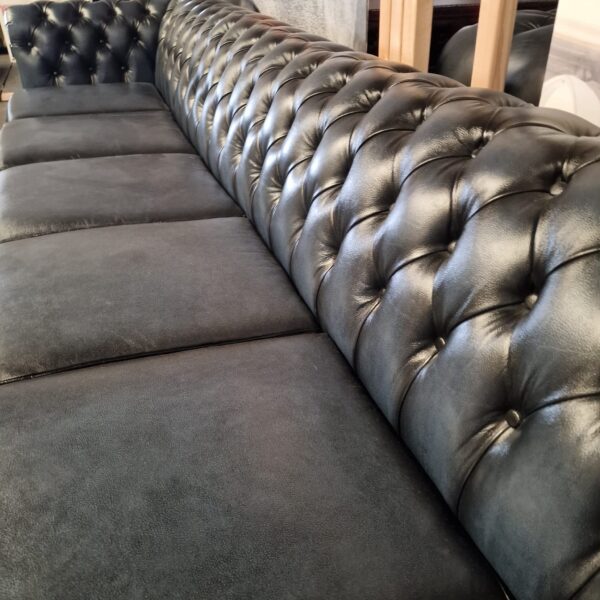 Chesterfield Brighton Antiek Blauw 6-zits bank leer