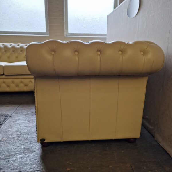 Chesterfield Brighton Hoekbank – Leer, Crème