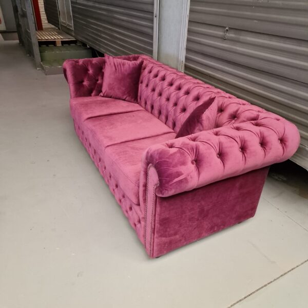 Chesterfield Brighton Fluweel – 3-Seater – Paars/Roze