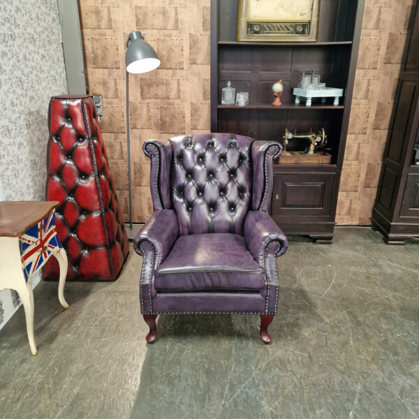 Chesterfield King fauteuil - Antiek Paars