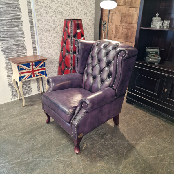 Chesterfield King fauteuil - Antiek Paars