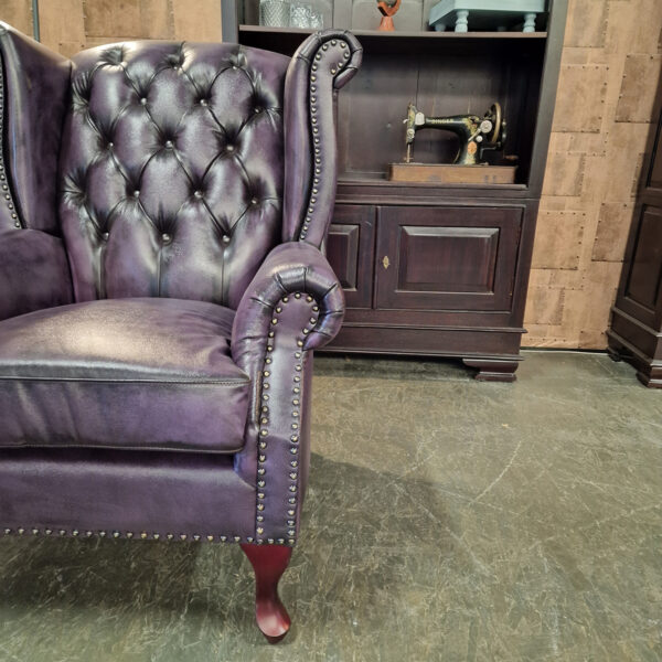 Chesterfield King fauteuil - Antiek Paars