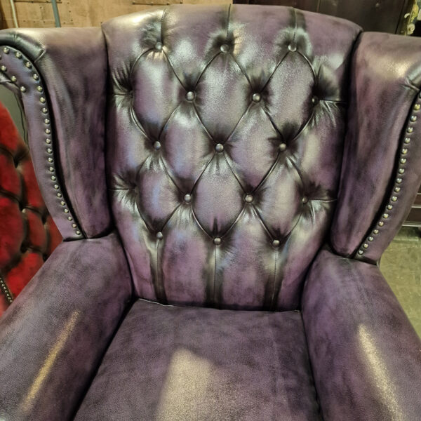 Chesterfield King fauteuil - Antiek Paars