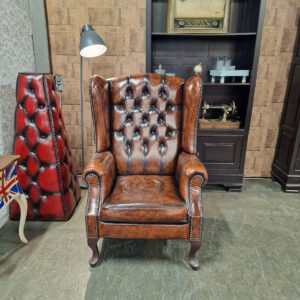 Lazychester fauteuil (Niet verstelbaar) Speciale maat- Antiek Bruin