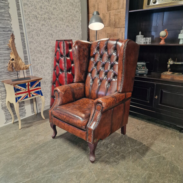 Lazychester fauteuil (Niet verstelbaar) Speciale maat- Antiek Bruin