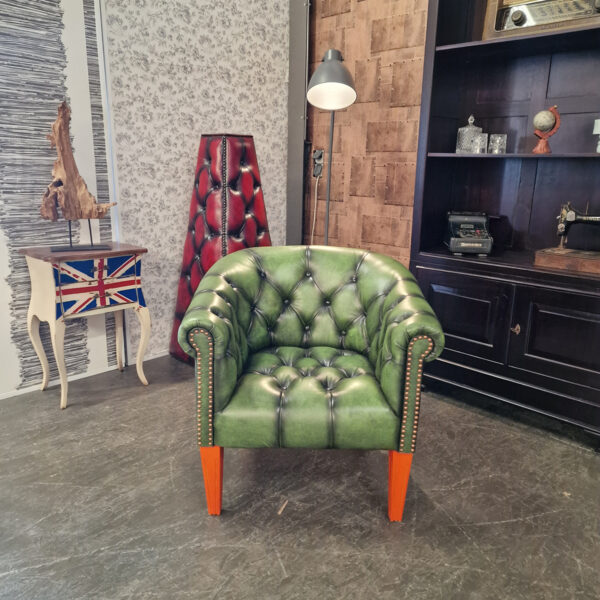Chesterfield Club chair - Antiek Limoen Groen