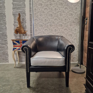 Chesterfield Club chair - Zwart/zilver