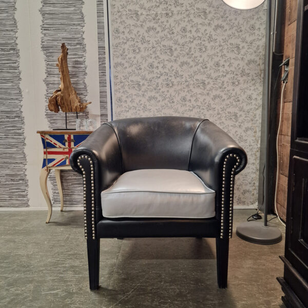 Chesterfield Club chair - Zwart/zilver