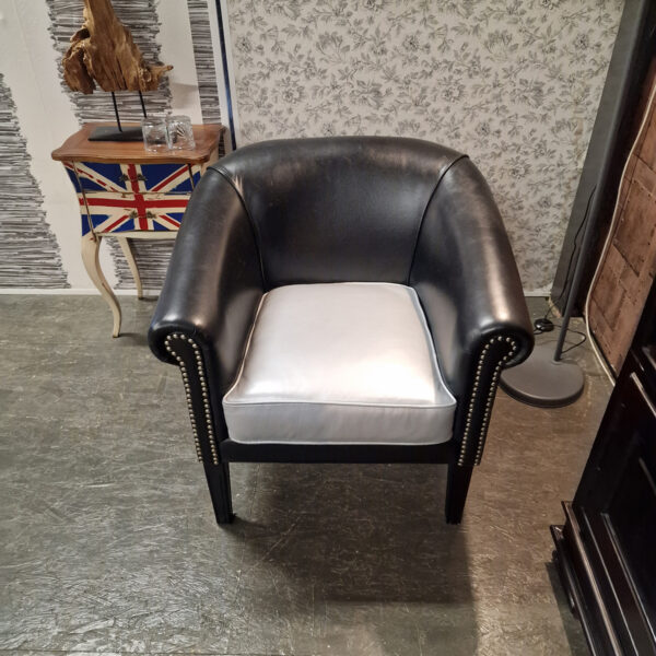 Chesterfield Club chair - Zwart/zilver