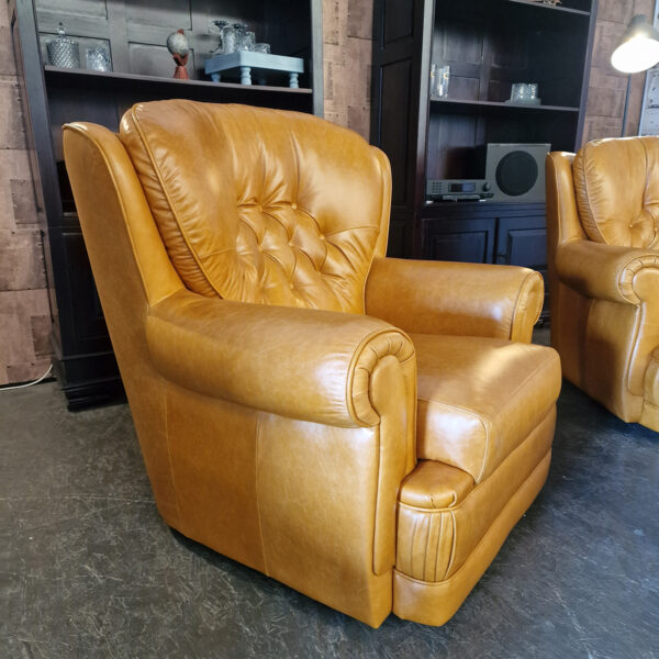Haeck draaibare fauteuils + hocker set - Golden Oak