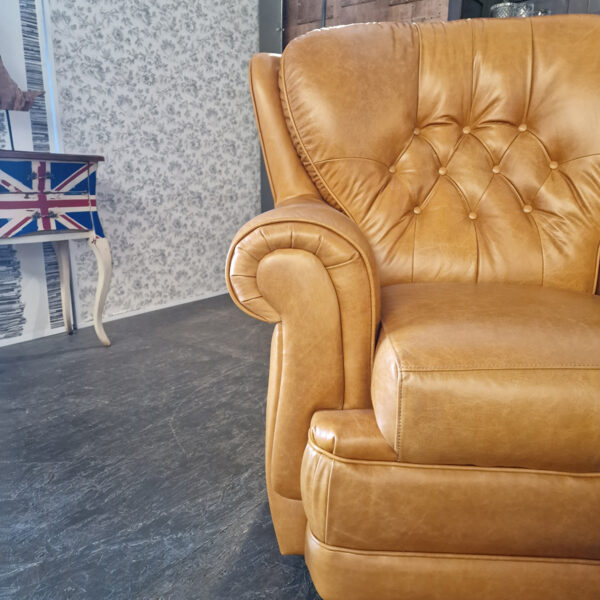 Haeck draaibare fauteuils + hocker set - Golden Oak