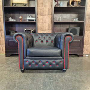 Chesterfield Brighton fauteuil - Zwart / rood