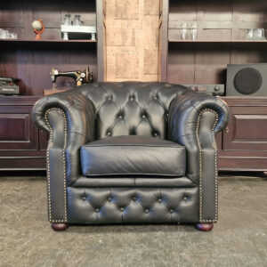 Chesterfield Charlston fauteuil - Mat zwart