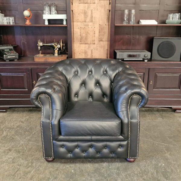 Chesterfield Charlston fauteuil - Mat zwart