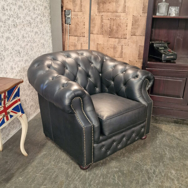 Chesterfield Charlston fauteuil - Mat zwart