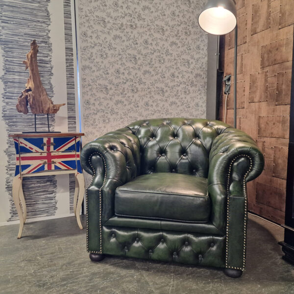 Chesterfield Charlston Fauteuil - Antiek Groen