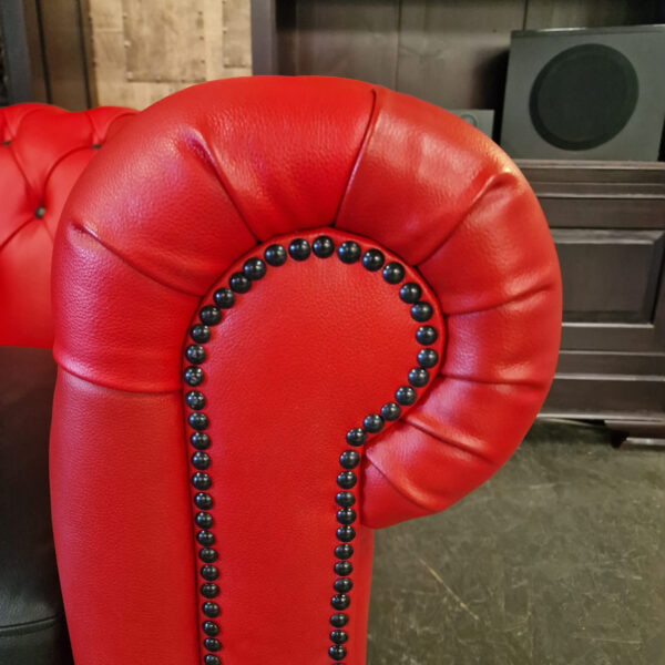 Chesterfield Brighton Fauteuil - Rood/Zwart