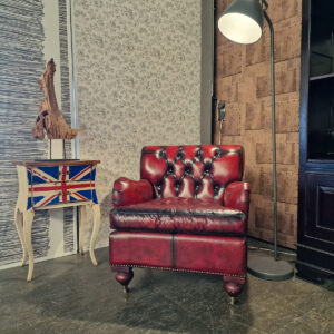 Chesterfield Bolton fauteuil - Antiek rood