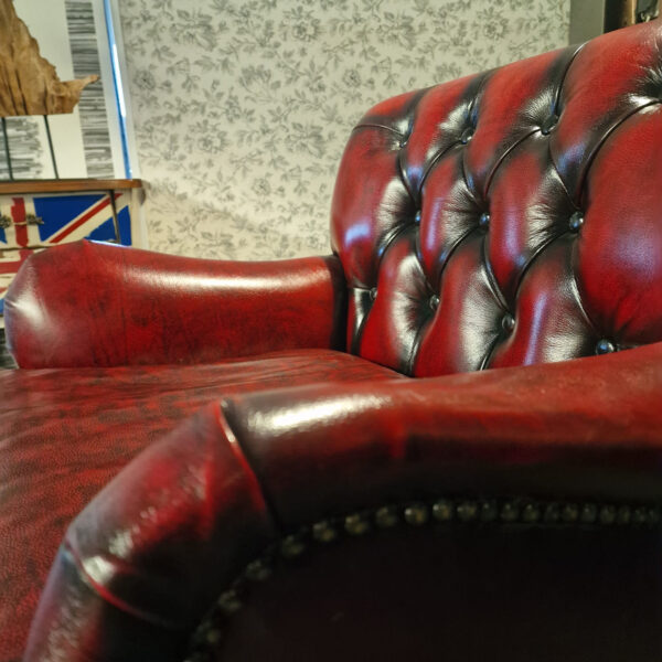 Chesterfield Bolton fauteuil - Antiek rood