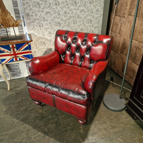 Chesterfield Bolton fauteuil - Antiek rood
