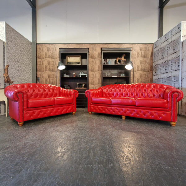 Chesterfield Melbourne Set 2 + 3 zits - Rood