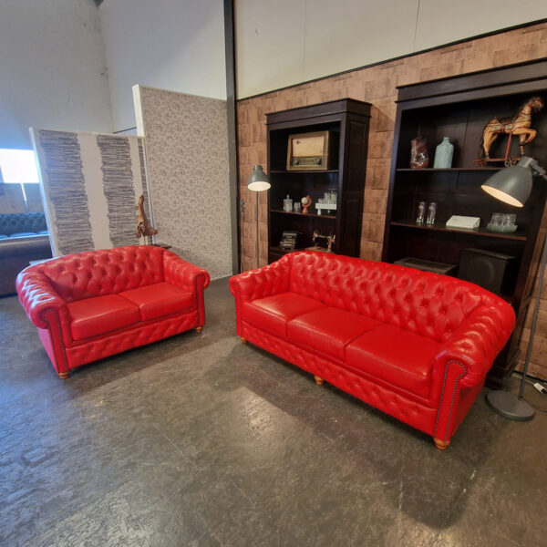 Chesterfield Melbourne Set 2 + 3 zits - Rood