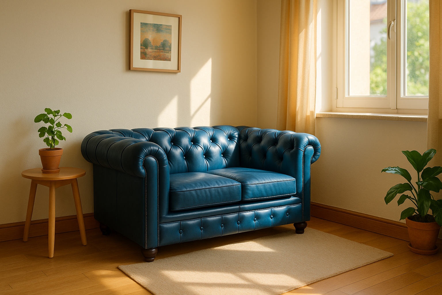 Hoe kies je de juiste blauwe chesterfield sofa voor een klein woonvertrek?