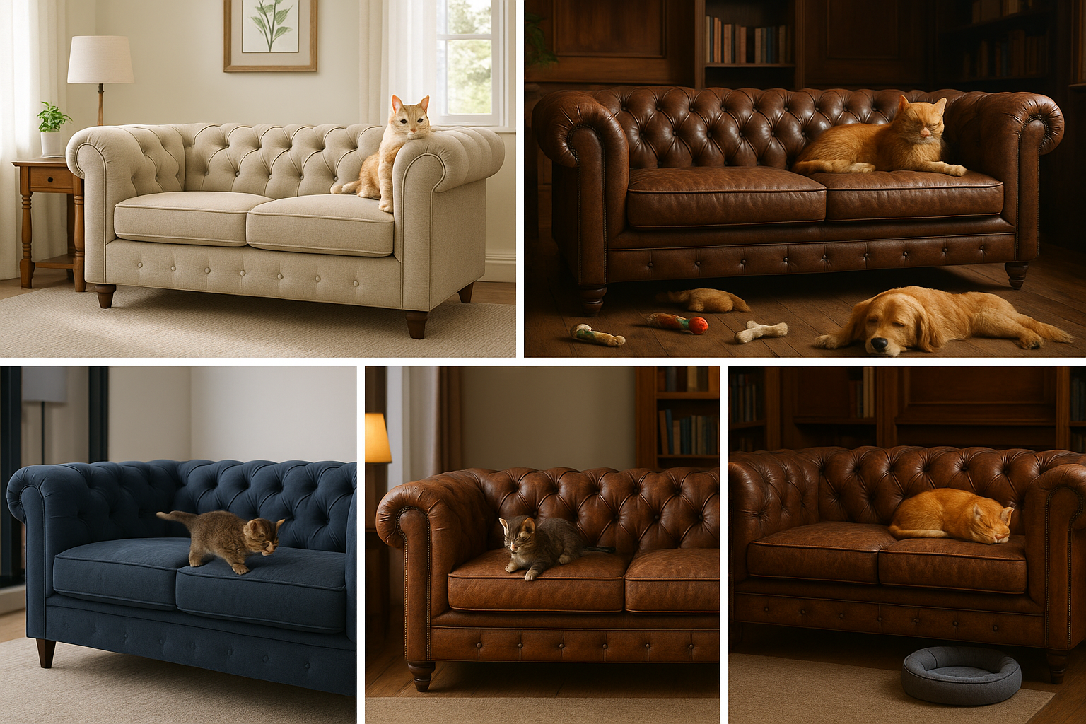 How to Choose a Pet-Friendly Chesterfield Sofa: Fabric and Maintenance ...