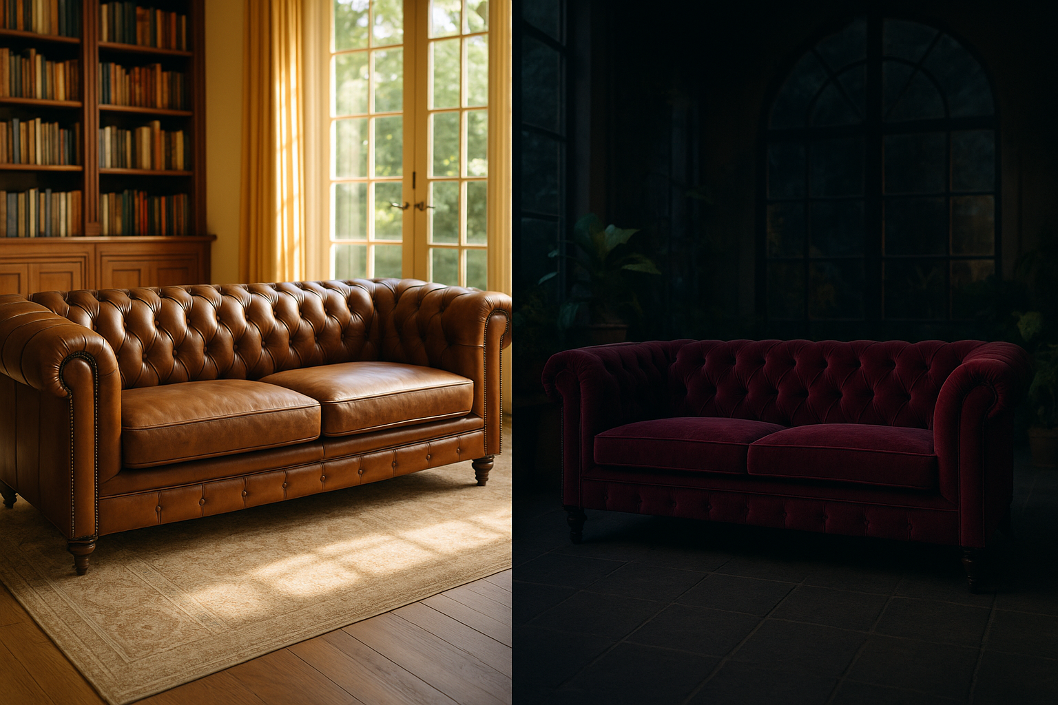Leather vs. Velvet: Choosing the Right Upholstery for Your Chesterfield Sofa