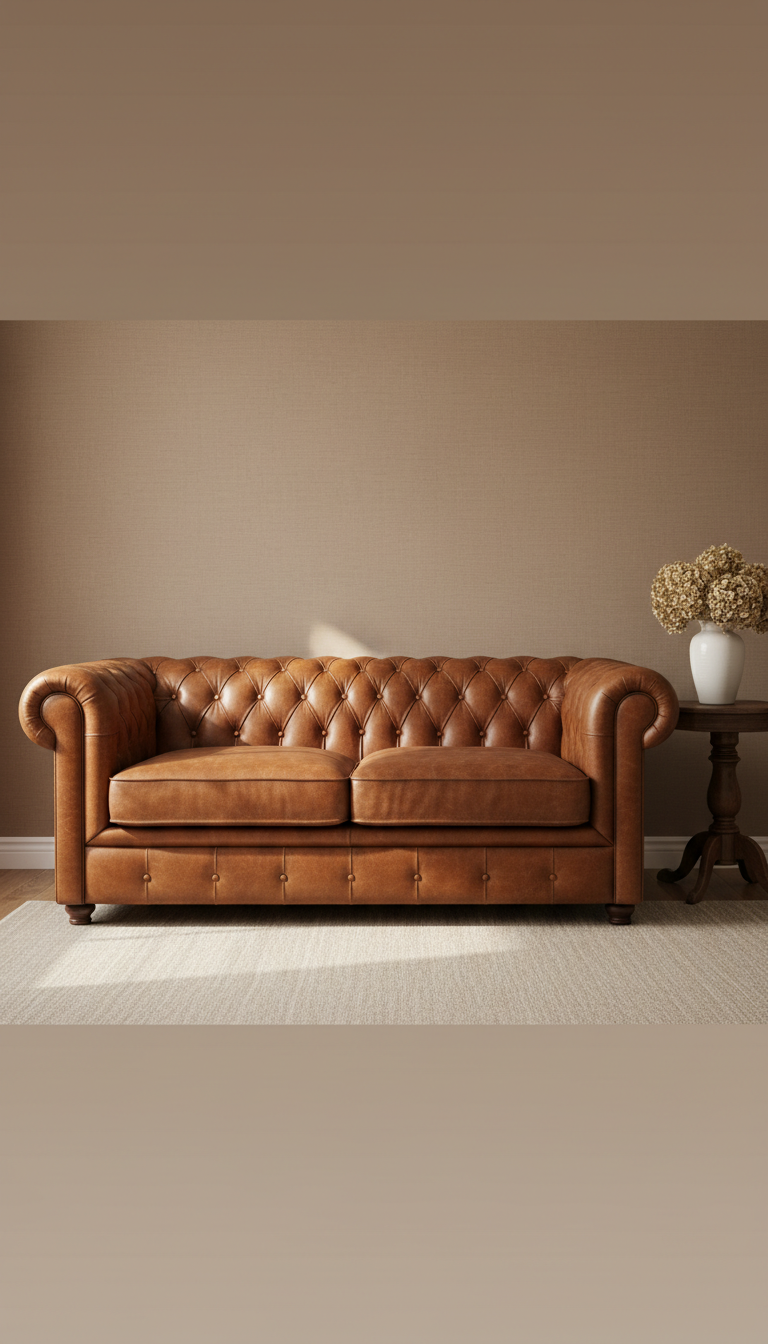 How to Choose a Wall Color for a Chesterfield Sofa Based on Its Leather vs. Velvet Finish