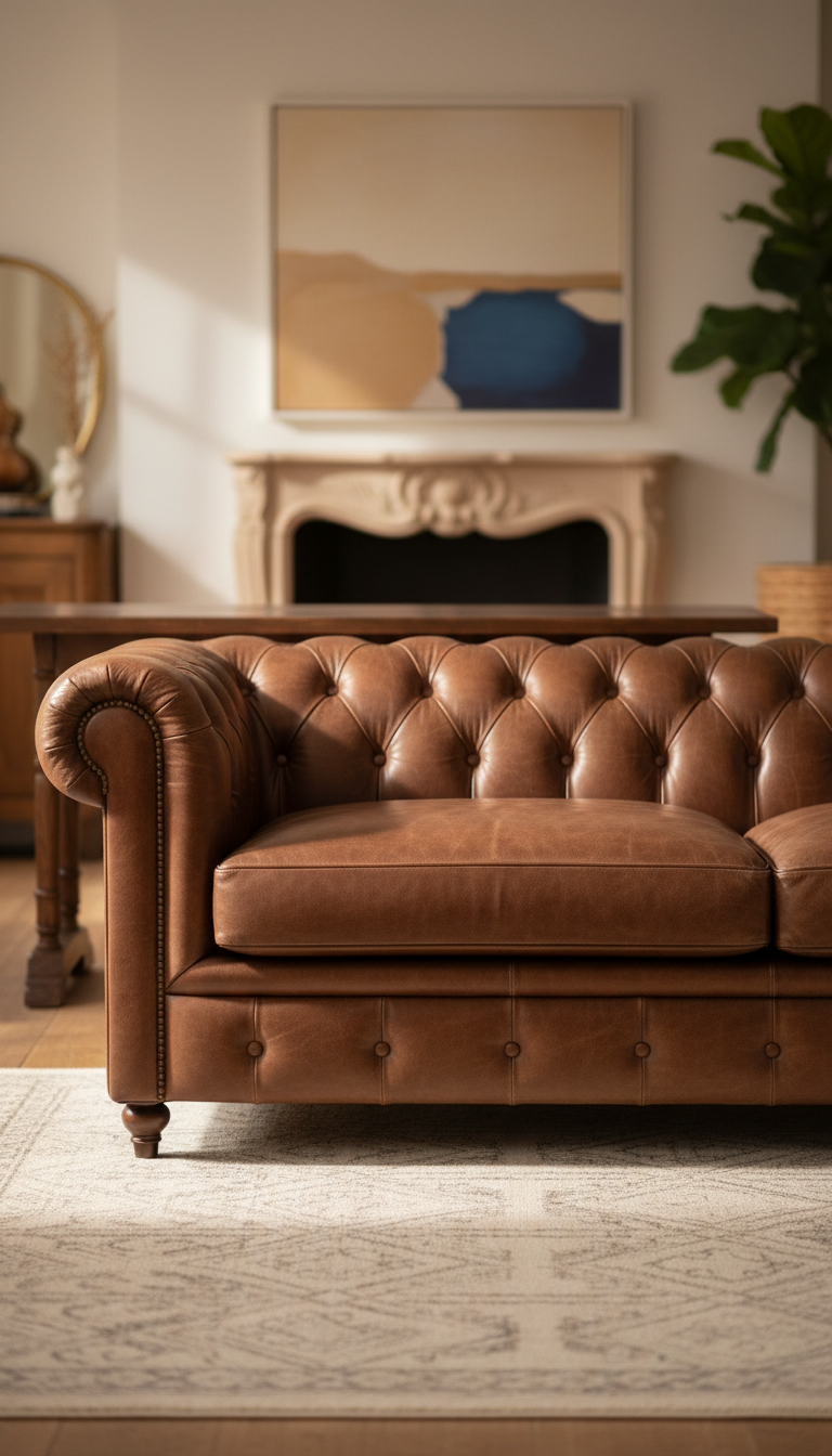 How to Choose the Perfect Leather for a Chesterfield Sofa: Full-Grain vs. Top-Grain vs. Bonded
